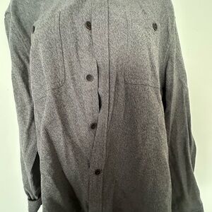 Men's Charcoal Button-Up Shirt Jacket